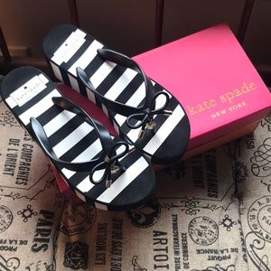 Kate Spade striped flip flops